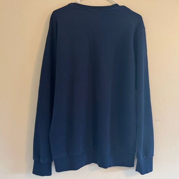 Reebok Sweatshirt Navy Blue Pullover Crewneck Small Logo Athletic Casual Unisex - Picture 3 of 4